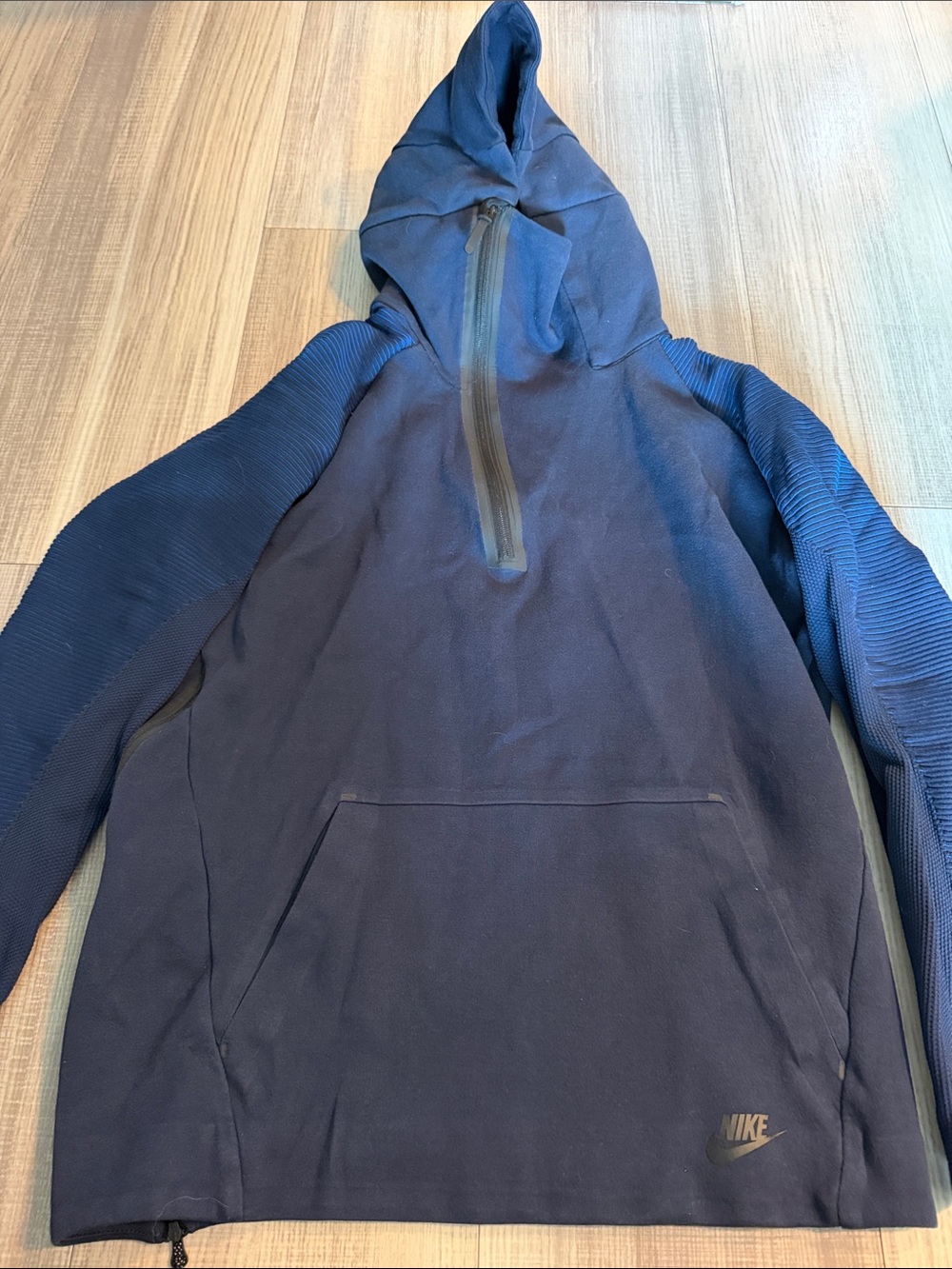 Nike Navy Half-Zip Hooded Pullover